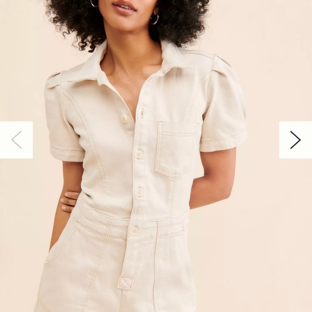 Anthropologie Cream Jumpsuit